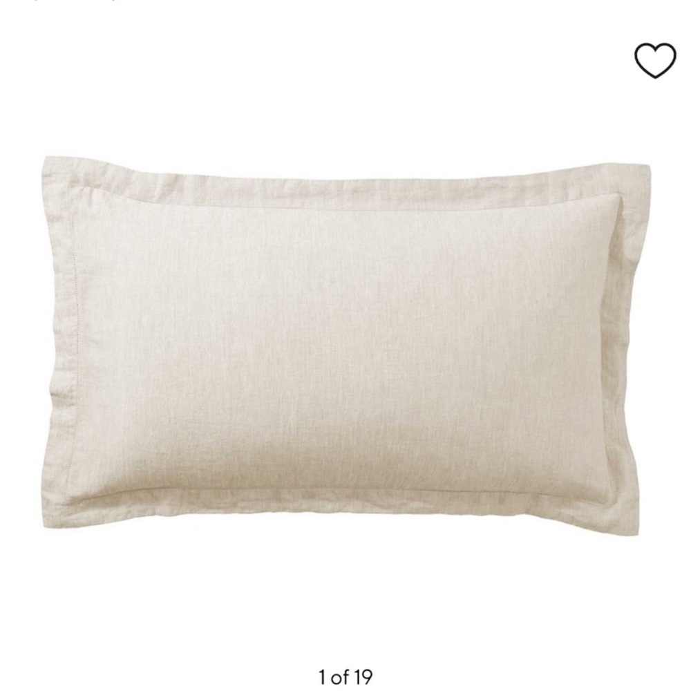 Pottery Barn 100%‎ Linen Flax King Pillow Sham beige